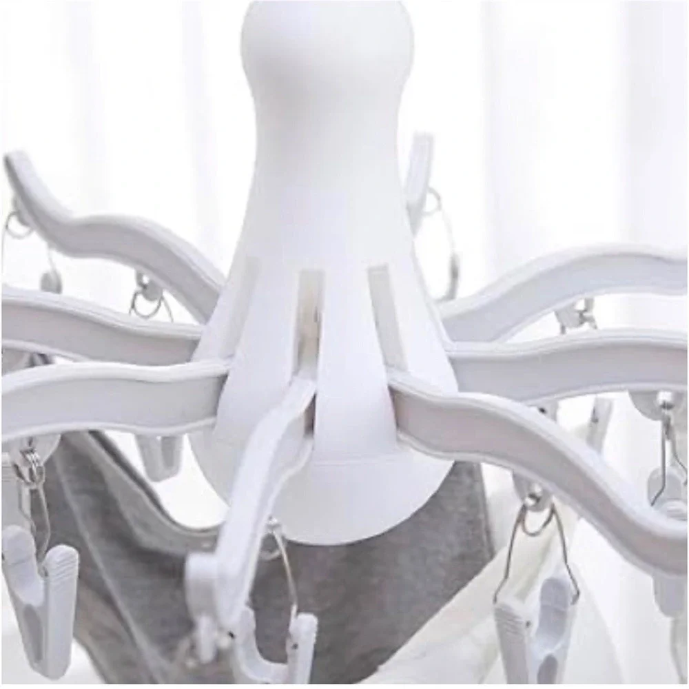 IKEA Pressa Hanging Dryer 16 Clips White Foldable Laundry Rack Minimalist Scandi
